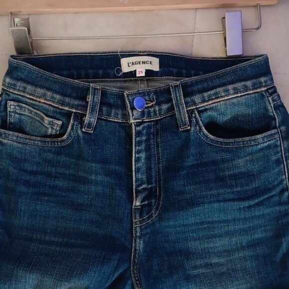💫SALE💫 NEW NWOT L’Agence Olga High Rise Cigarette Jeans size.25 Strech - Picture 7 of 8
